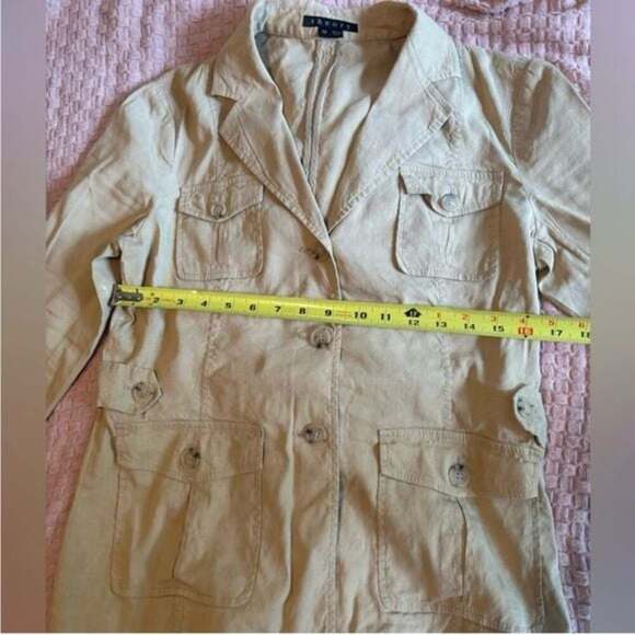 Theory Linen Utility Jacket Women's Size 12 - Picture 2 of 5